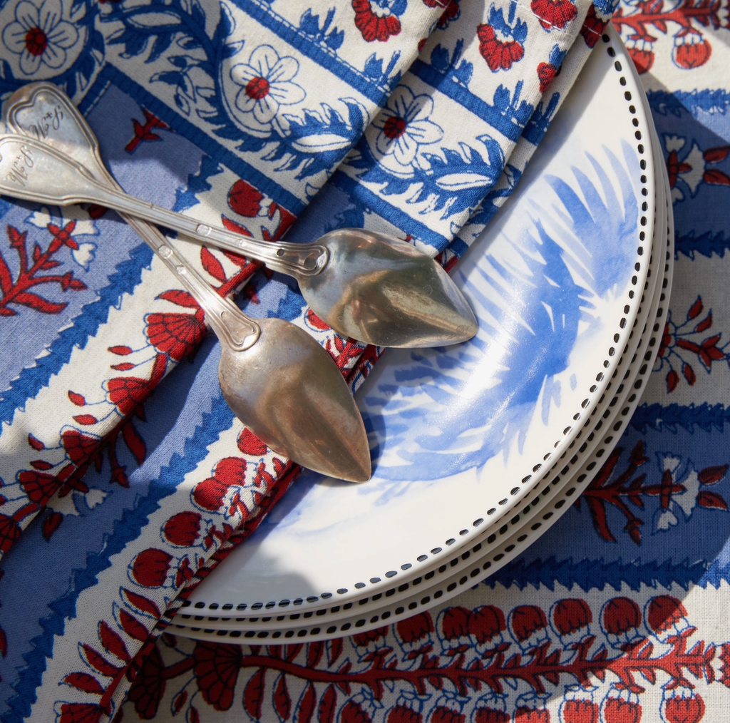 Luberon Napkins Red & Blue Set of 6