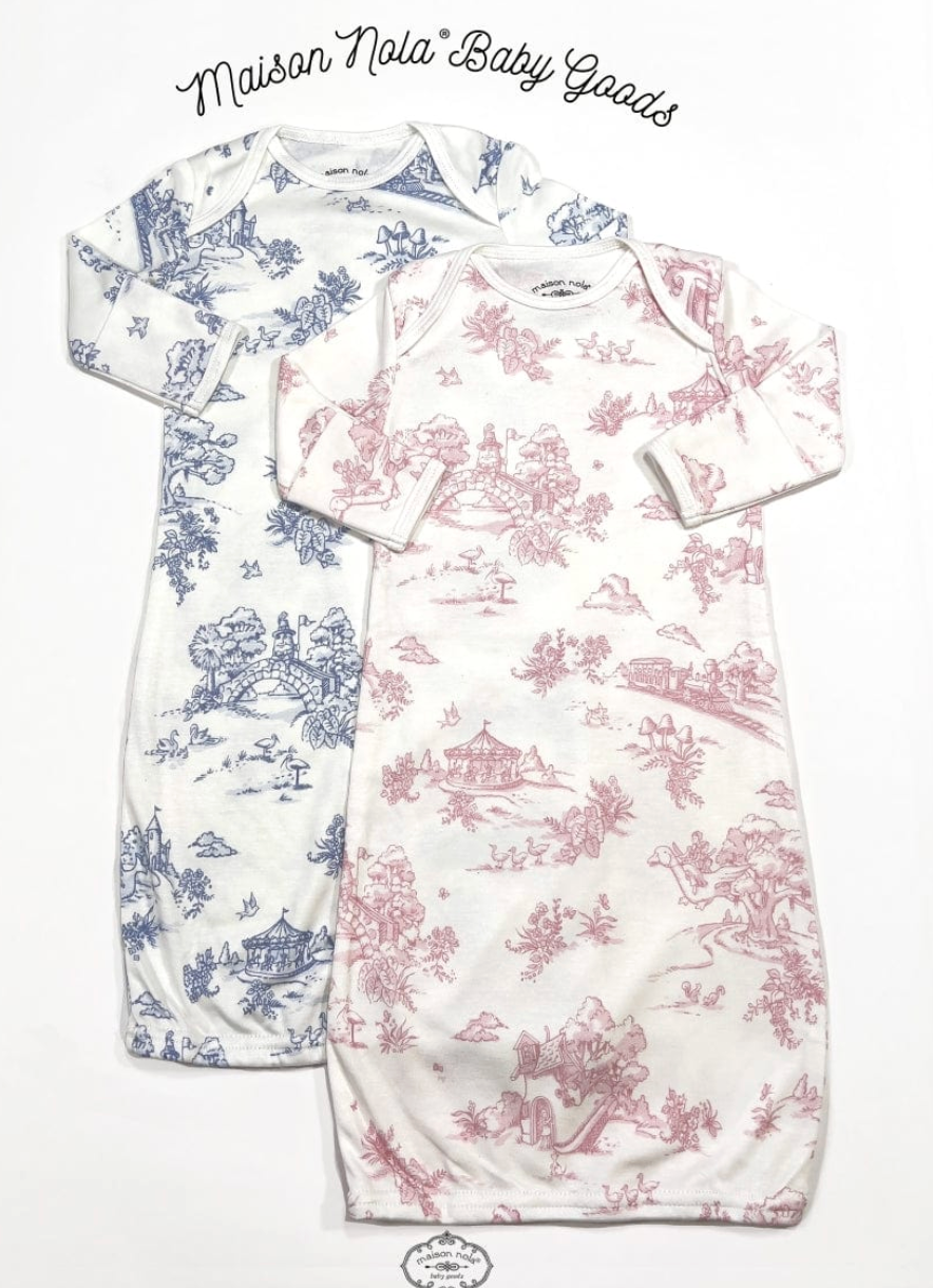 Cotton Toile Baby Gown