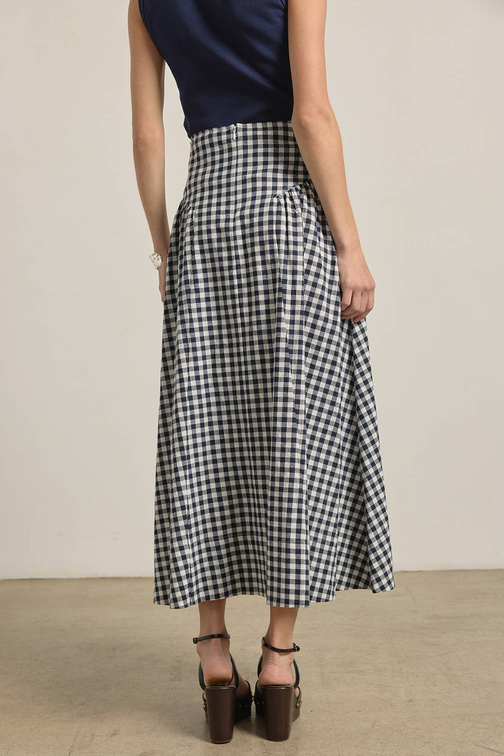 Gingham Garden Midi Skirt