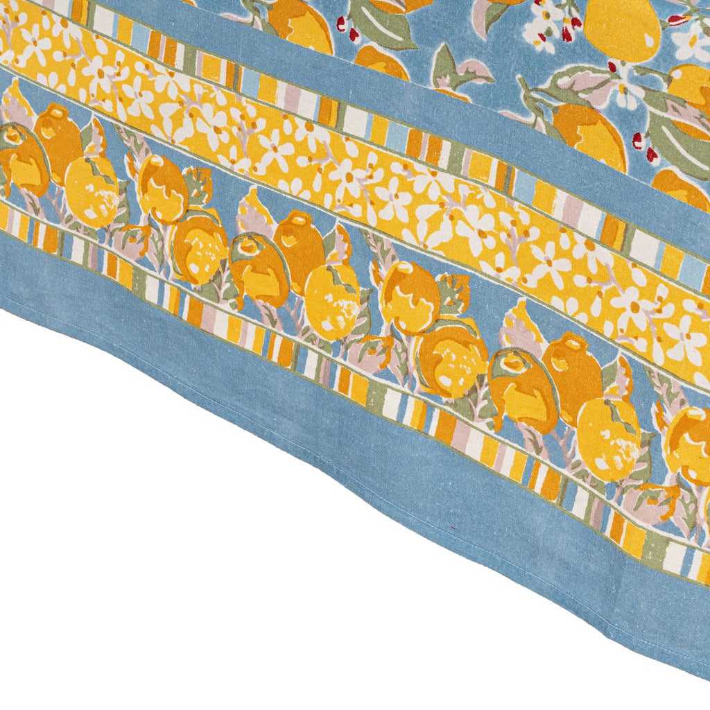 French Tablecloth Citron Bleu & Yellow