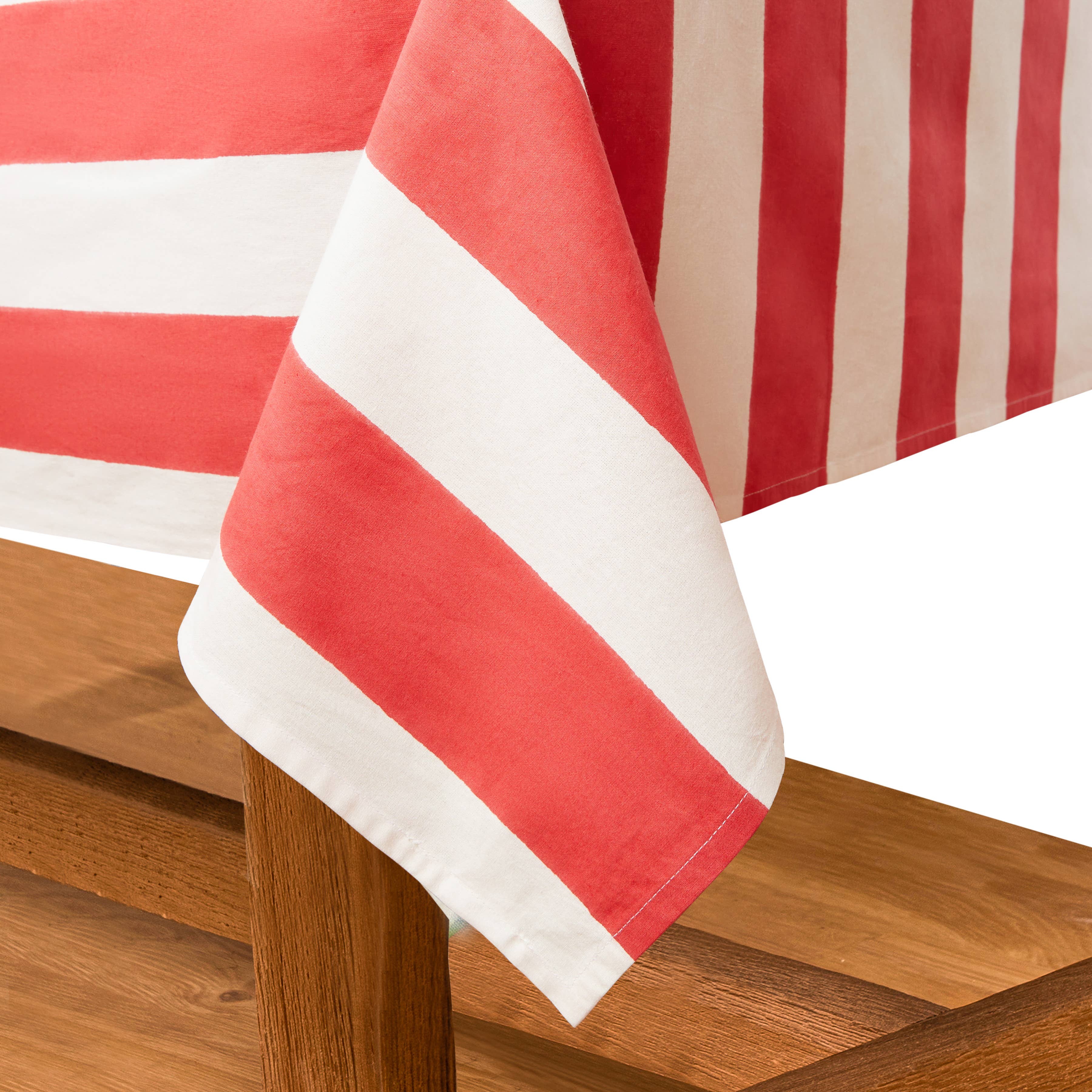 St. Tropez Red Stripes | French Tablecloth