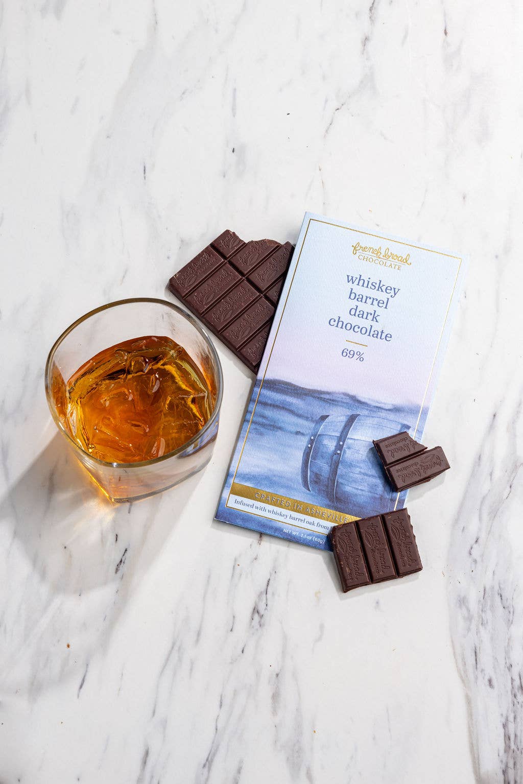 Whiskey Barrel with Smoked Salt Chocolate Bar 69% - 60g
