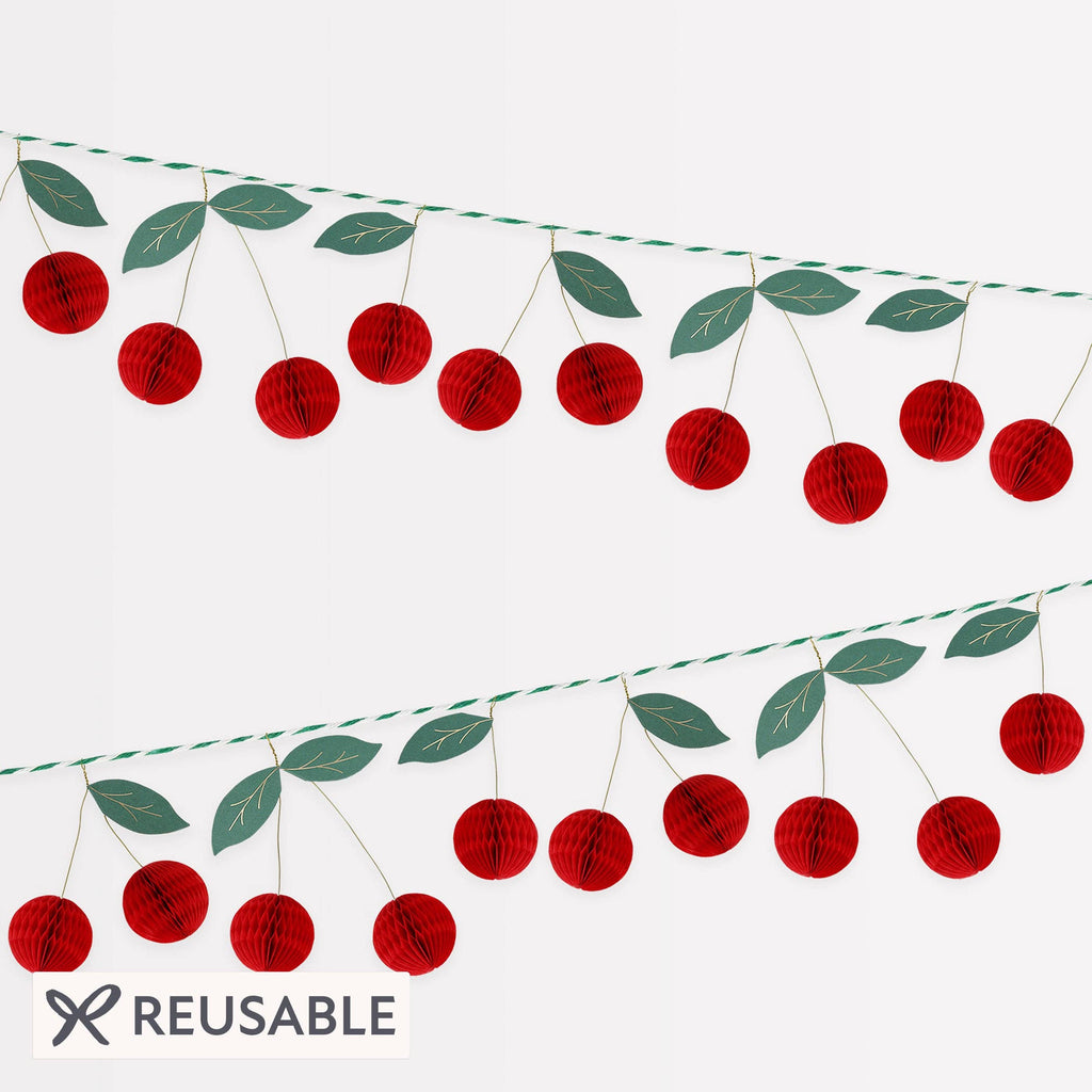 Cherry Honeycomb Garland