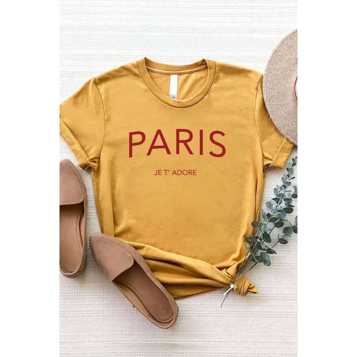 PARIS Je T'adore French Typography Women's Jersey Tee