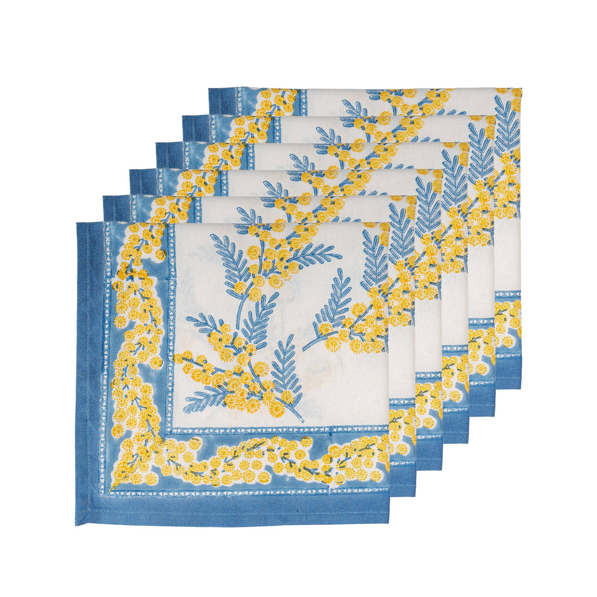 Mimosa Blue/Yellow Napkins 19x19 - Set of 6