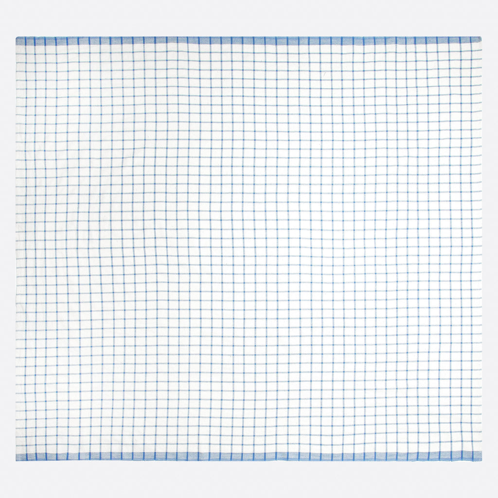 French Tablecloth Windowpane  Blue & Natural