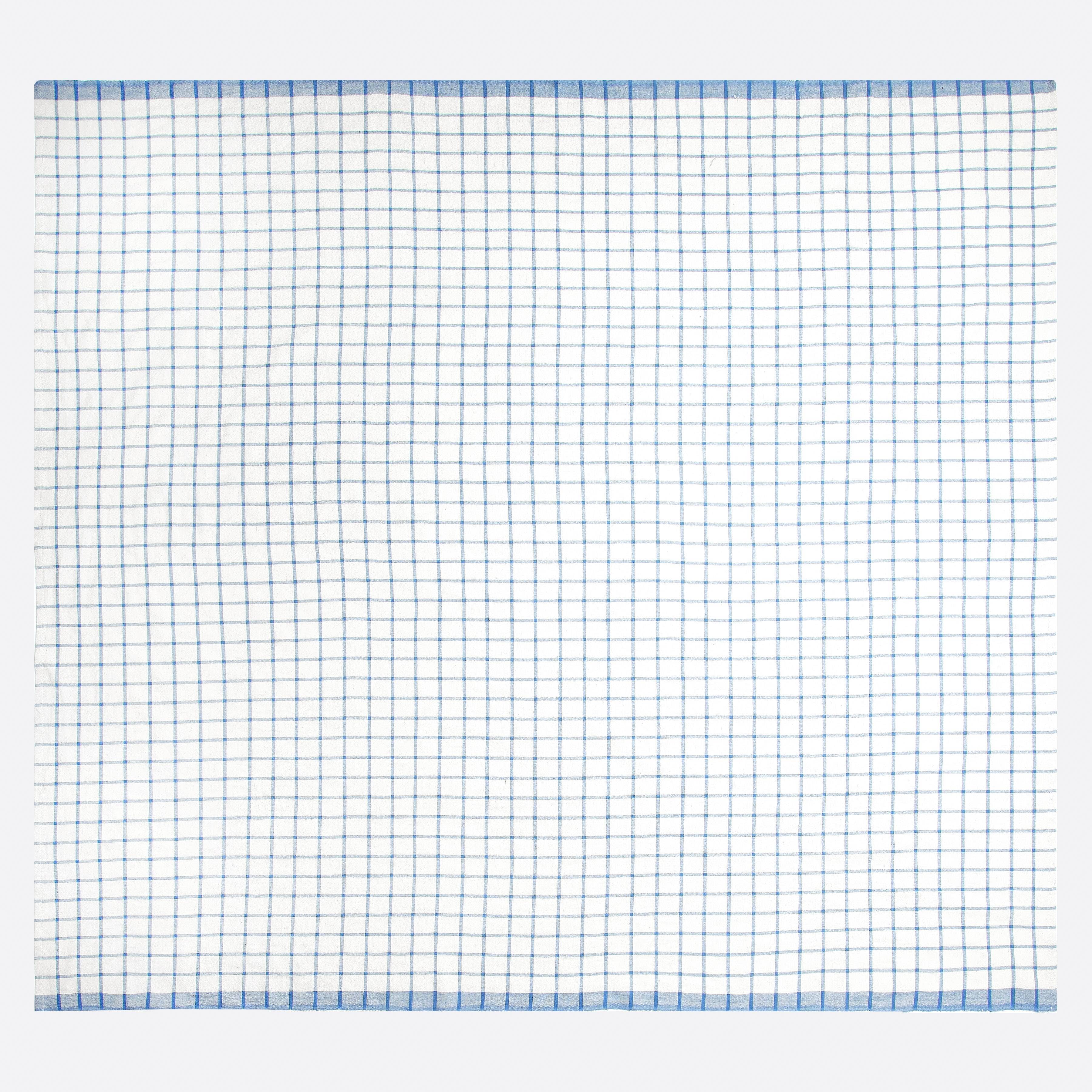 French Tablecloth Windowpane  Blue & Natural