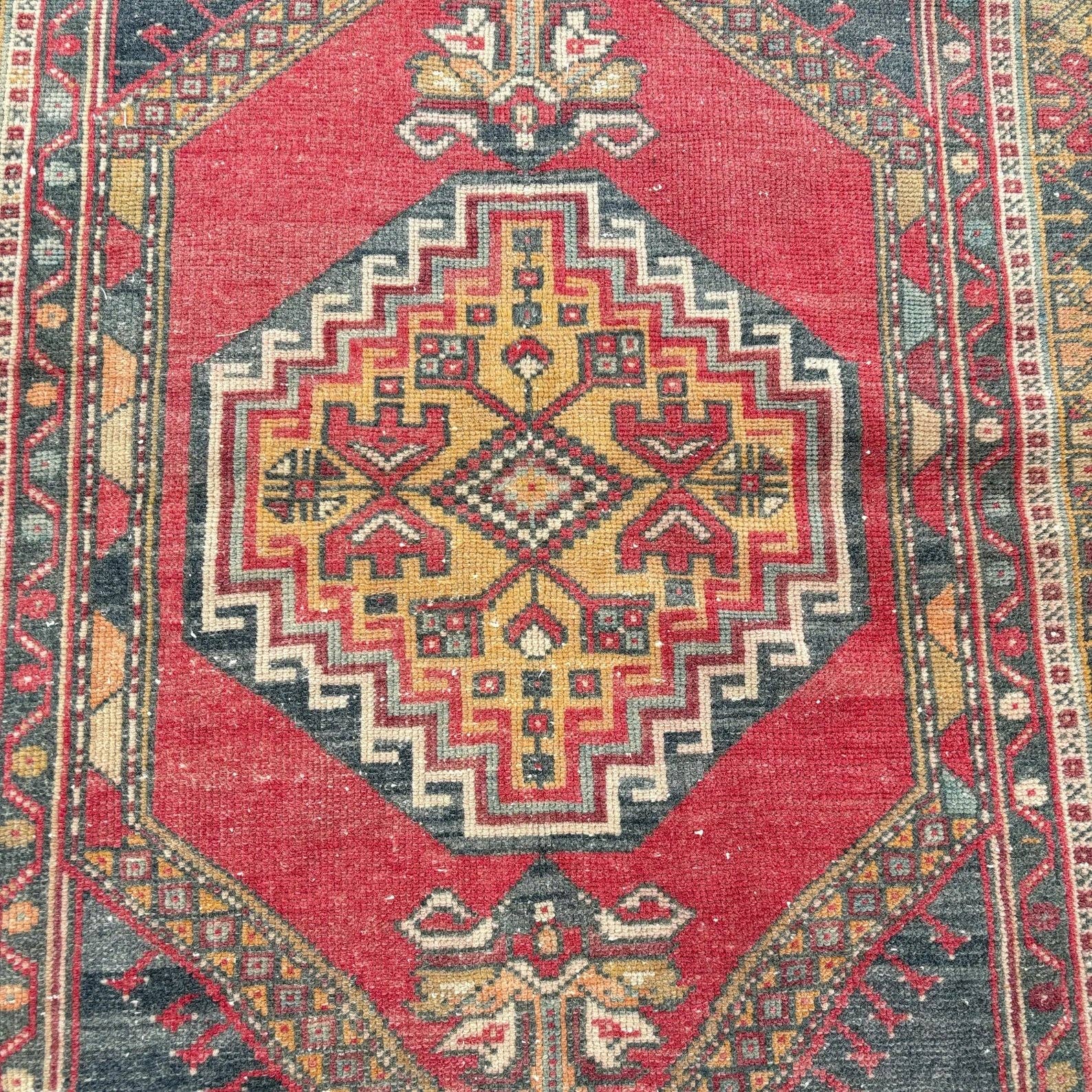 Cranberry Vintage Anatolian Turkish Wool Rug | 3.6 x 6.4 ft