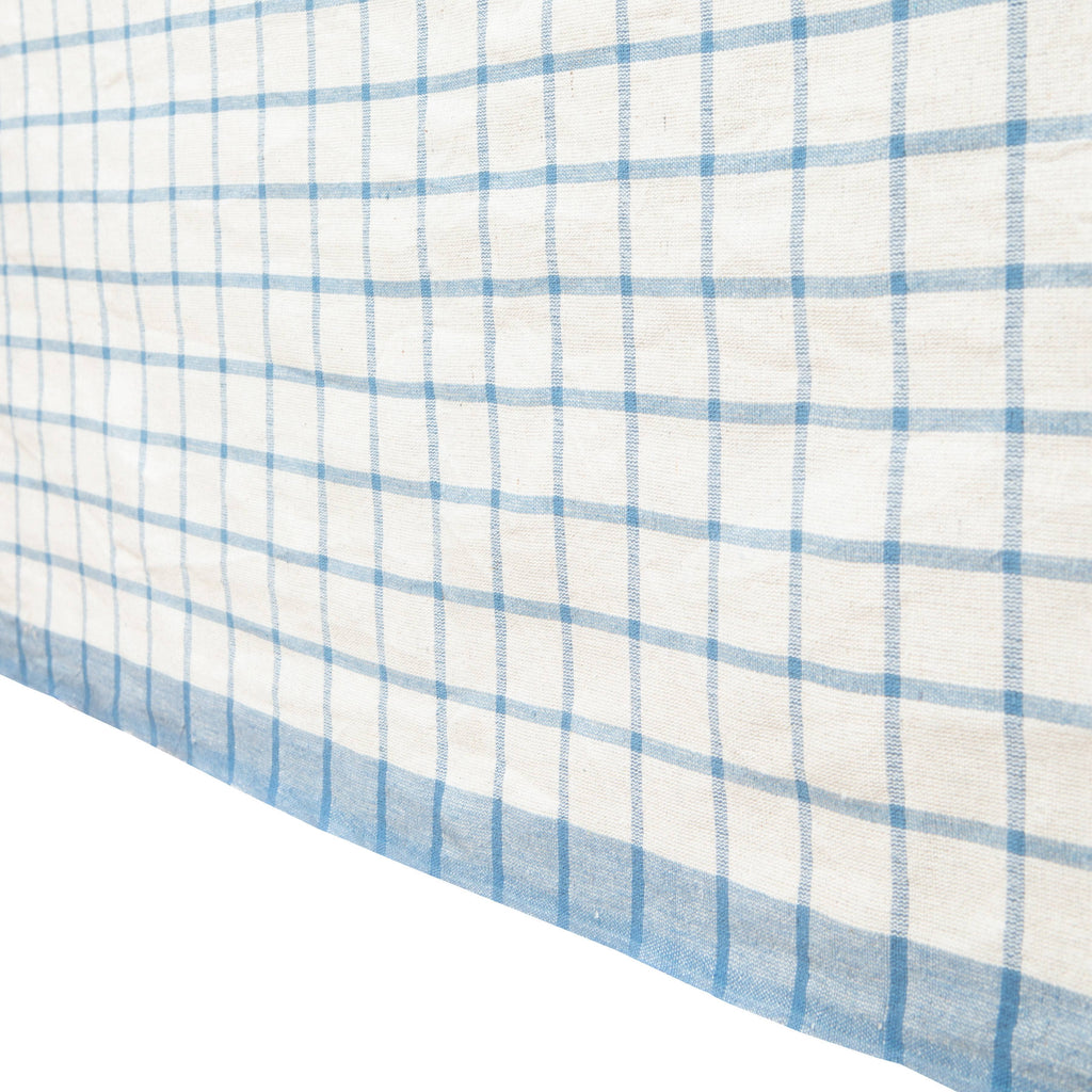 French Tablecloth Windowpane  Blue & Natural